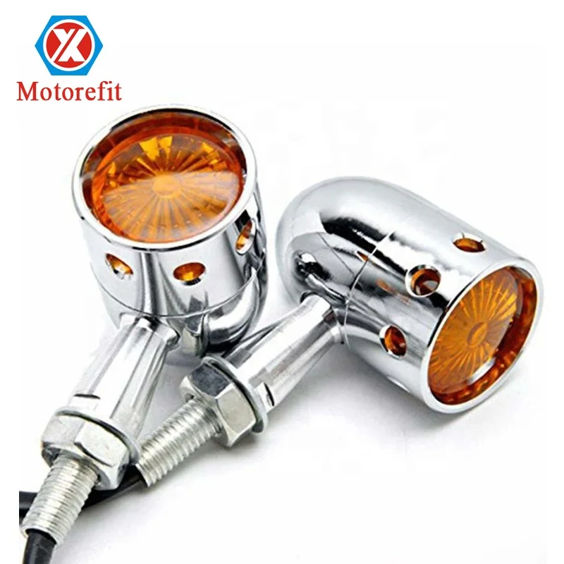 

RTS Motorcycle Turn Signals Blinker Lights Amber Lens for Softail Springer Heritage Classic a Pair (Chrome)