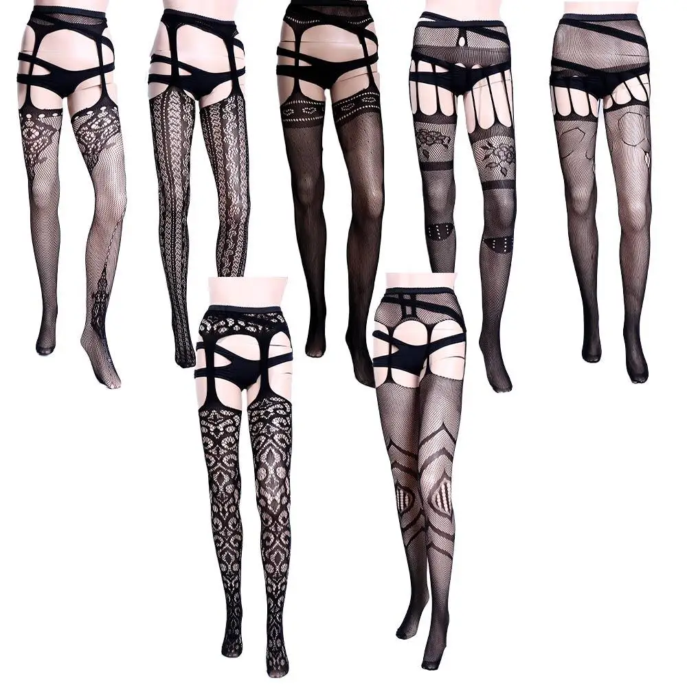 

Harajuku Long Stocking Thigh High Hole Women With Belt Fishnet Tights Women Mesh Pantyhose Gothic Stockings Hollowed Out