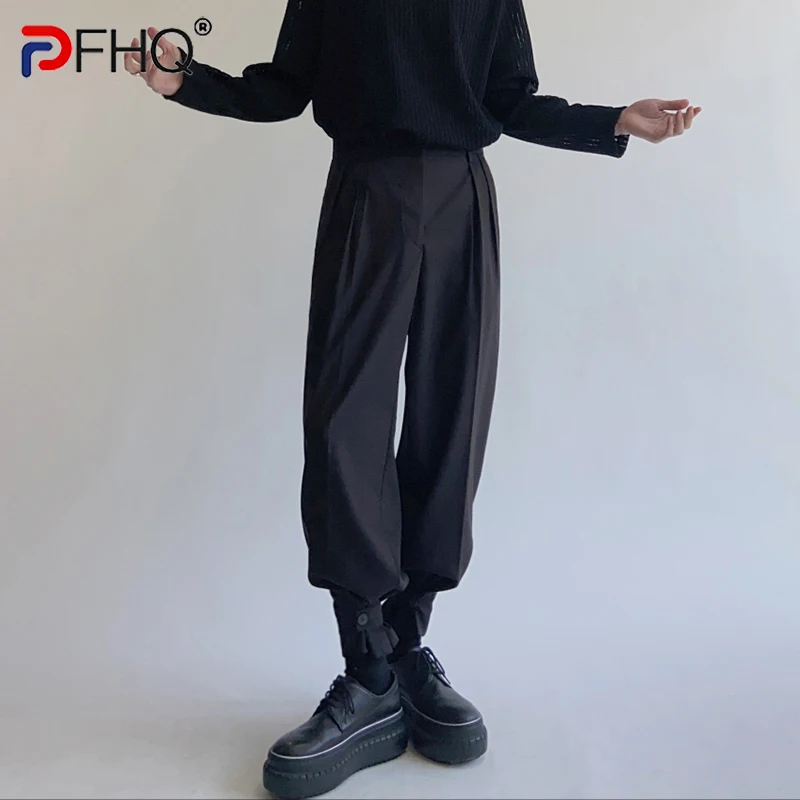 

Весна 2023 Новые повседневные Элегантные брюки PFHQ мужские прямые Свободные корейские стильные широкие модные Костюмные брюки высокого качества