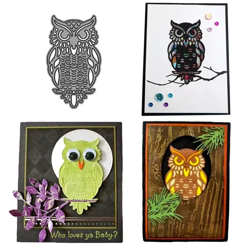 Металлические штампы в виде совы трафареты для фотоальбома декоративные