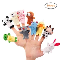 10pcsset cartoon animal finger puppet baby plush toys for children lovely kids plush toys baby favor dolls vingerpoppetjes