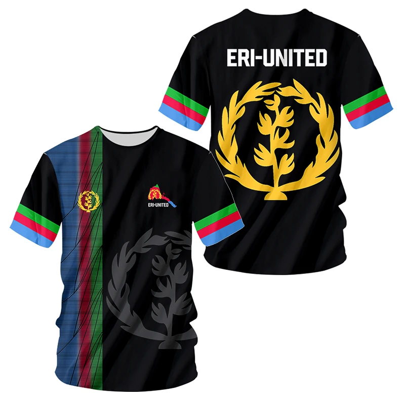 

ERI-UNITED Eritrea T Shirt 3D Print Africa Men's Tshirt Summer Plus Size Women Eritrea Flag Short Sleeves T Shirt Dropshipping