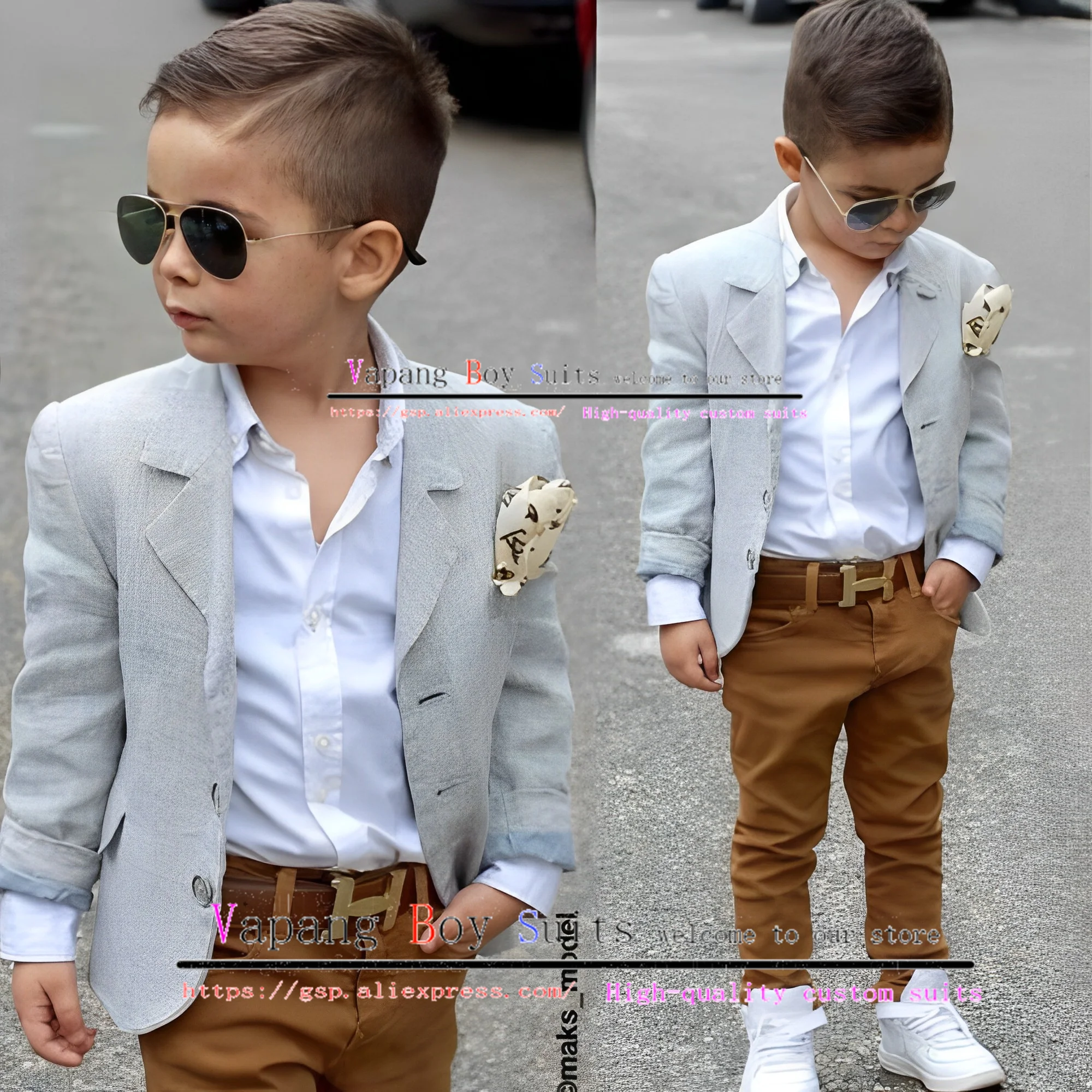 Boys Suit Jacket Pants 2 Piece Set Fashion Kids Clothes Wedding Tuxedo Casual Outfits костюм для мальчика