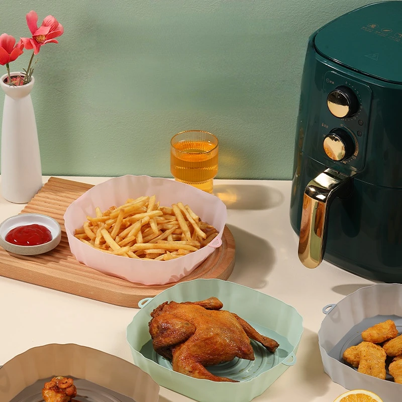 

Силиконовый поднос для жарки, многоразовая корзина для жарки пиццы, курицы, антипригарная круглая микроволновая печь, аксессуары для духов...
