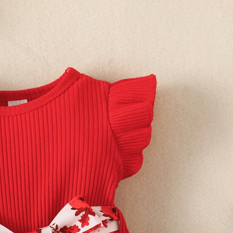 Детское платье с рукавом-бабочкой на возраст 6 - 36 месяцев