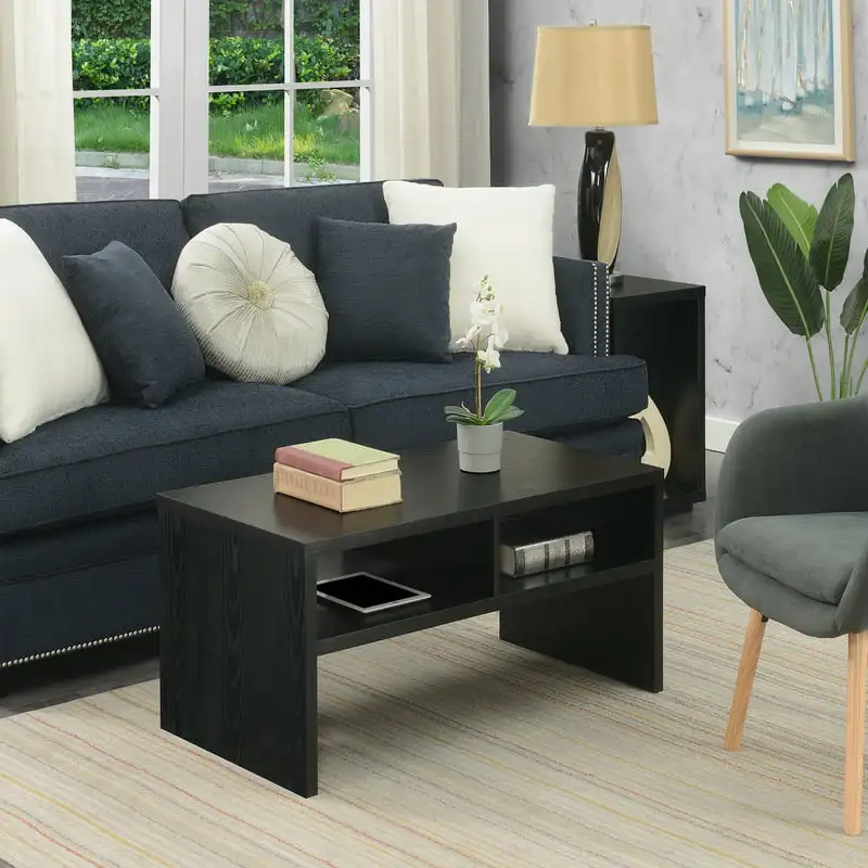 

Admiral Coffee Table with Shelves, Black
