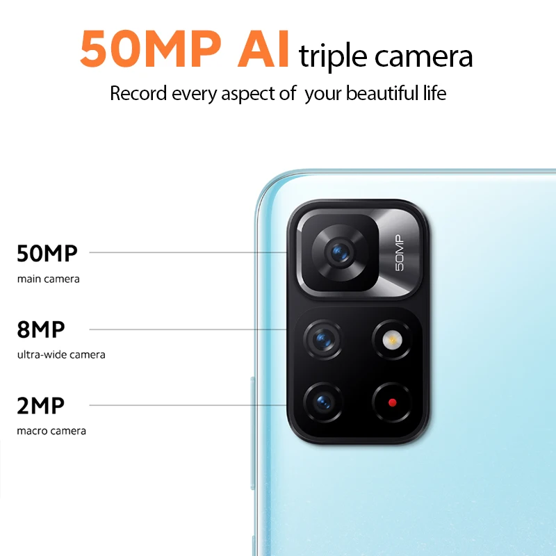 Смартфон Xiaomi Redmi Note 11S 810 дюйма NFC 33 Вт быстрая зарядка 50 МП тройная камера с