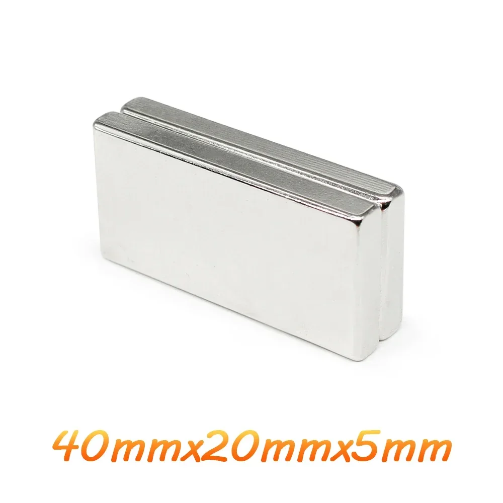1/2/5/10/15 шт. 40x20x5 мм квадратный редкоземельный неодимовый магнит N35 блок мощные