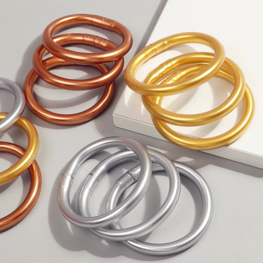 Новый золотой серебряный цвет толстые силиконовые браслеты браслет для женщин и