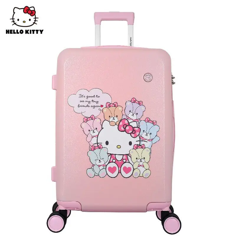 Hellokitty20-Inch Luggage Student 24-Inch Trolley Case Pink Suitcase Large Capacity Lightweight Sanrio business travel cute