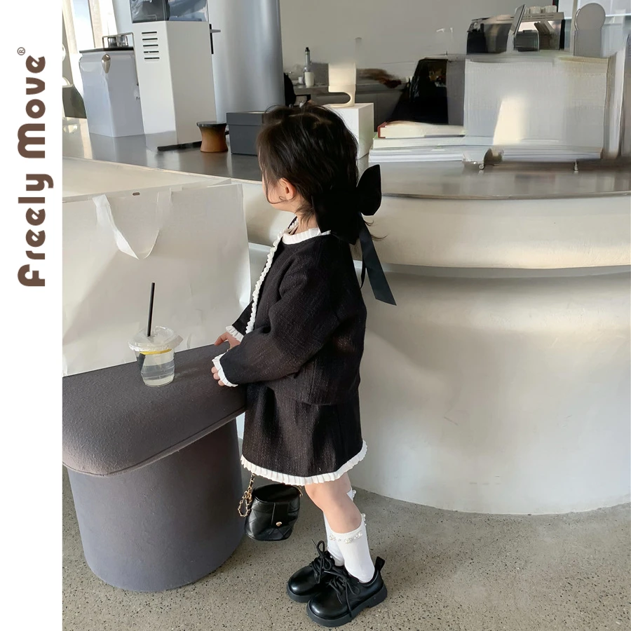 

2023 New Girls Clothing Sets Autumn Long Sleeve Coat Skirts 2pcs Children Sets Girls Clothes Suit Fashion Outfits