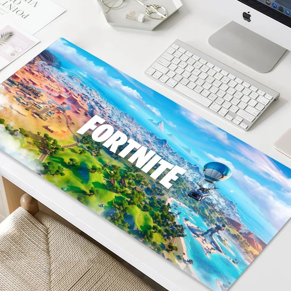 Фото Игровой коврик для мыши F-FORTNITE, нескользящий, с прошитыми краями, для офиса, учебы, игр, утолщенный, большой, для письма, игровой коврик для мыши. №3