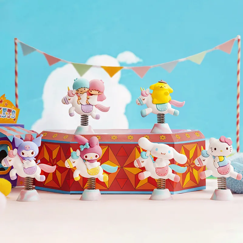 

Sanrio Anime Hello Kitty Carousel Series Handmade Cartoon My Melody Cinnamonroll Desktop Shake Music Cute Decoration