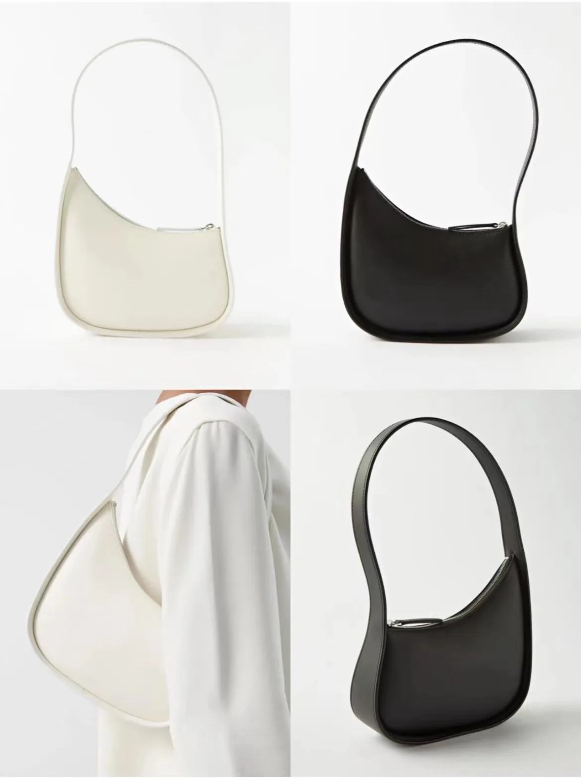 Tote bag Ladies Half Moon Design Solid color large capacity travel crossbody bag Ladies everyday street bag