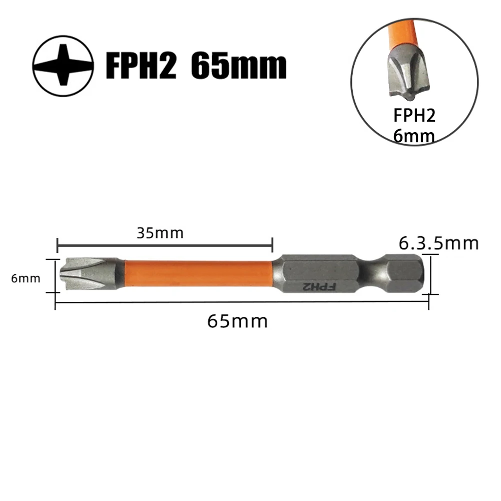 

1/2pcs 65/100mm Magnetic Special Slotted Cross Screwdriver Bit For Electrician FPH2 Socket Switch Breakers Disassembly Hand Tool