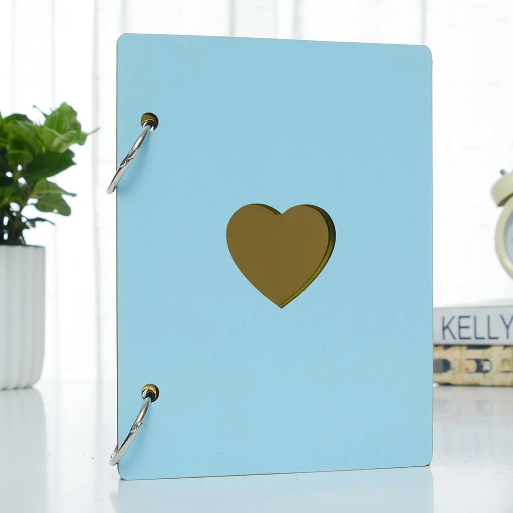 

6 Inch Scrapbook Wooden Cover Baby Growth Commemorative Love Heart DIY Photo Album Anniversary Family Memory Gifts Craft