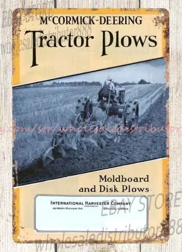 Трактор McCormick 1930-х годов металлический жестяной знак IHC ностальгический гаражный