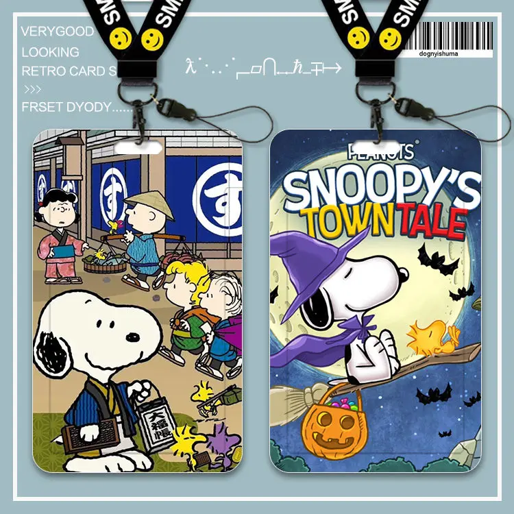 

Kawaii Snoopy держатель карт Аниме Фигурка щенок студенты дверь Метро Карта защитный чехол набор Мультяшные снупы фотоподарки