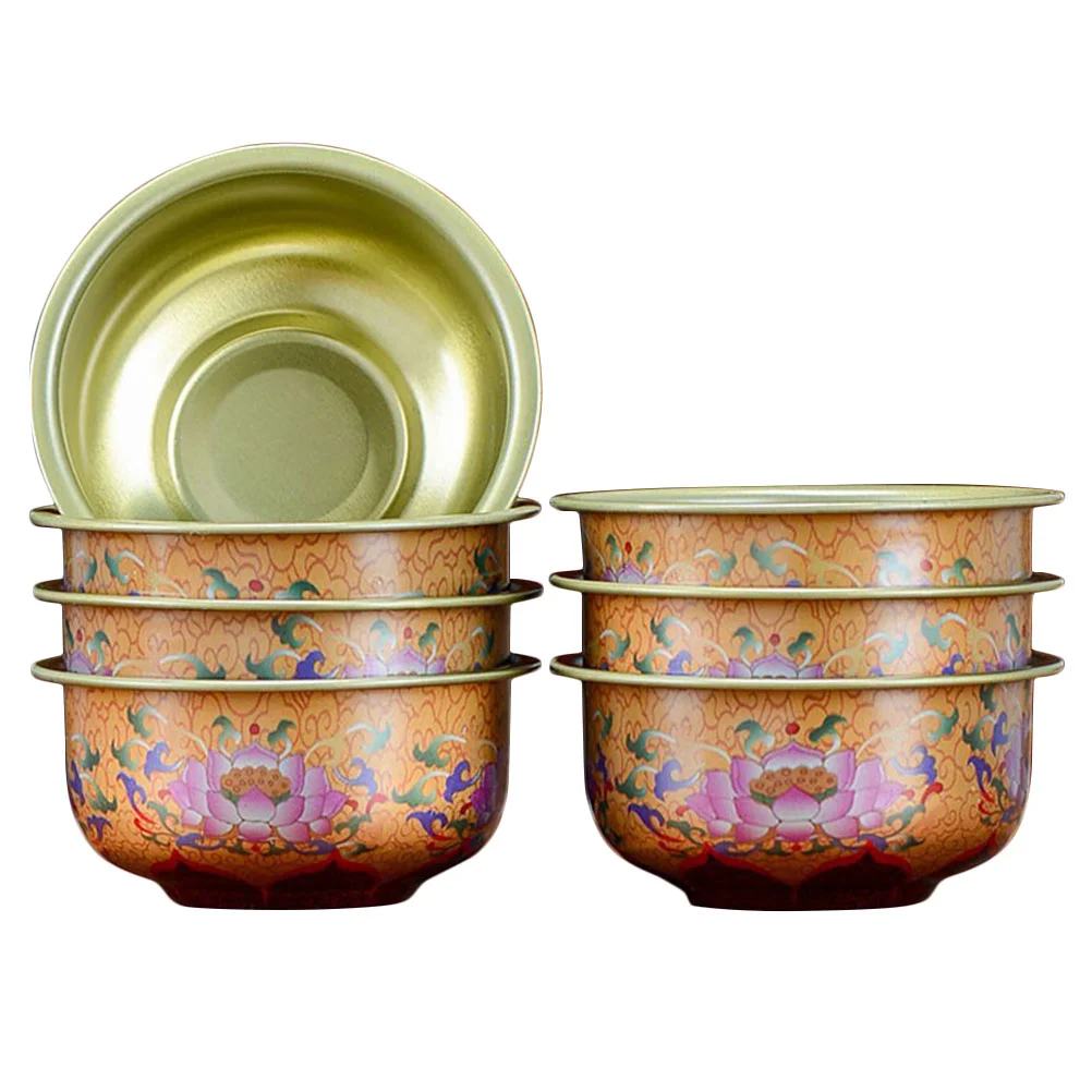 

7pcs Alloy Offering Water Cups Meditation Offering Bowl Holy Water Bowl