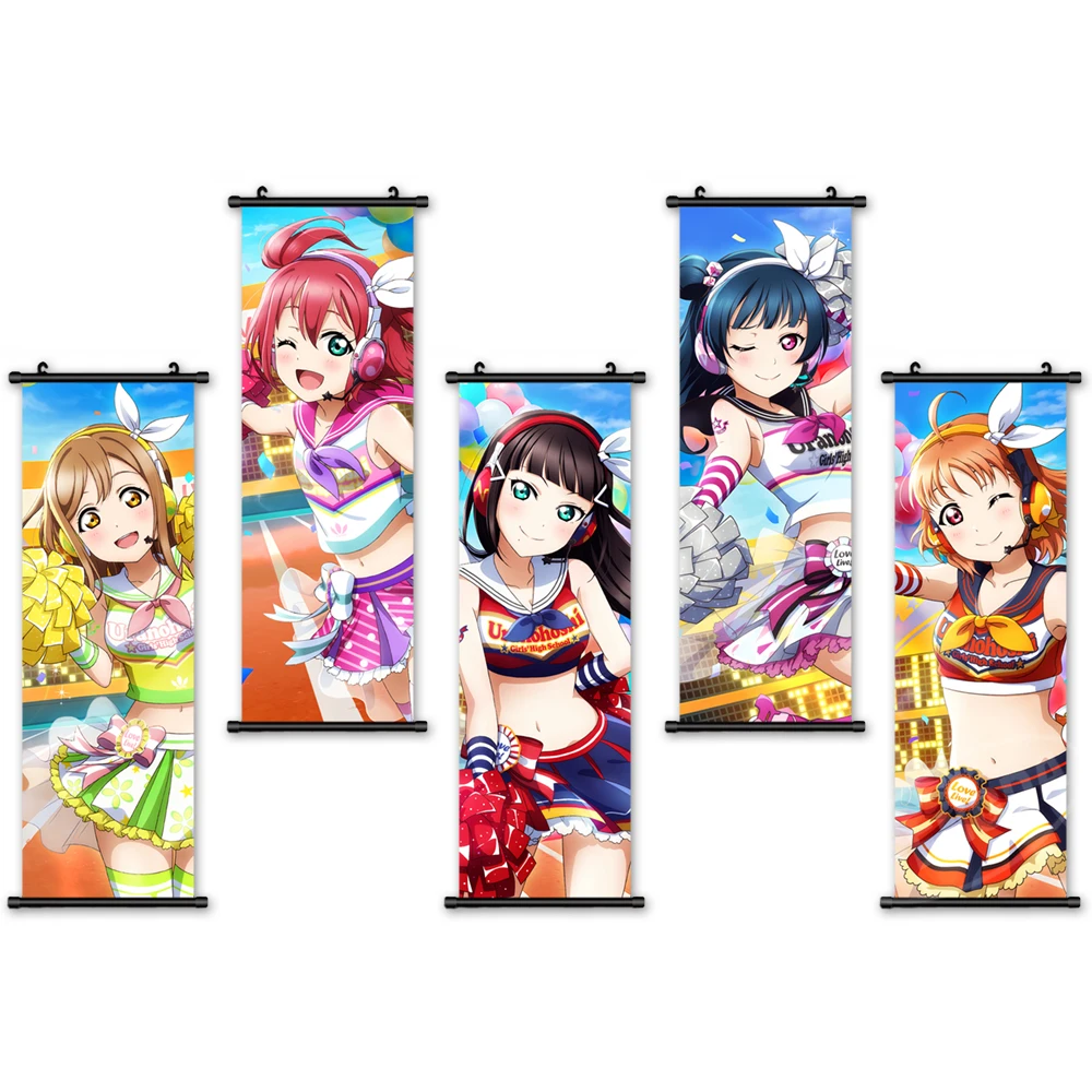 

Anime Wall Art Canvas Pictures Characters Poster Plastic Scroll LoveLive! Hanging Painting Printed Home Decoration Living Room
