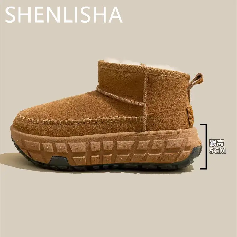 Утепленные хлопковые туфли на толстой подошве женские зимние ботинки 2024 новые