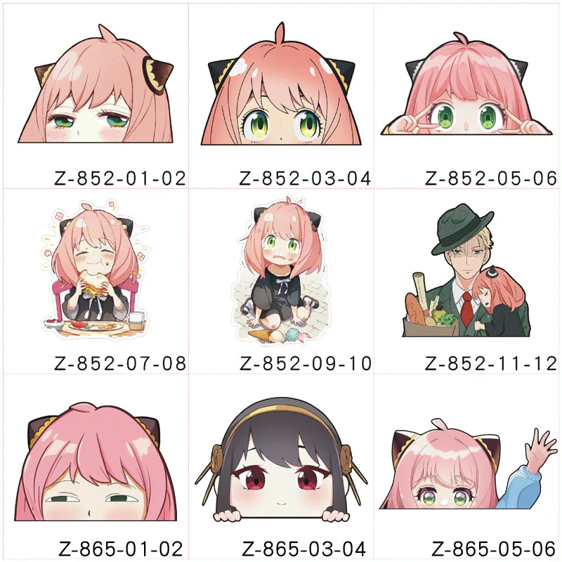 

Anime SPY×FAMILY Anya Car Stickers Front Bumper Car Scratch Cover Sticker Cute Girl Car Sticker for Laptop Refrigerator Etc