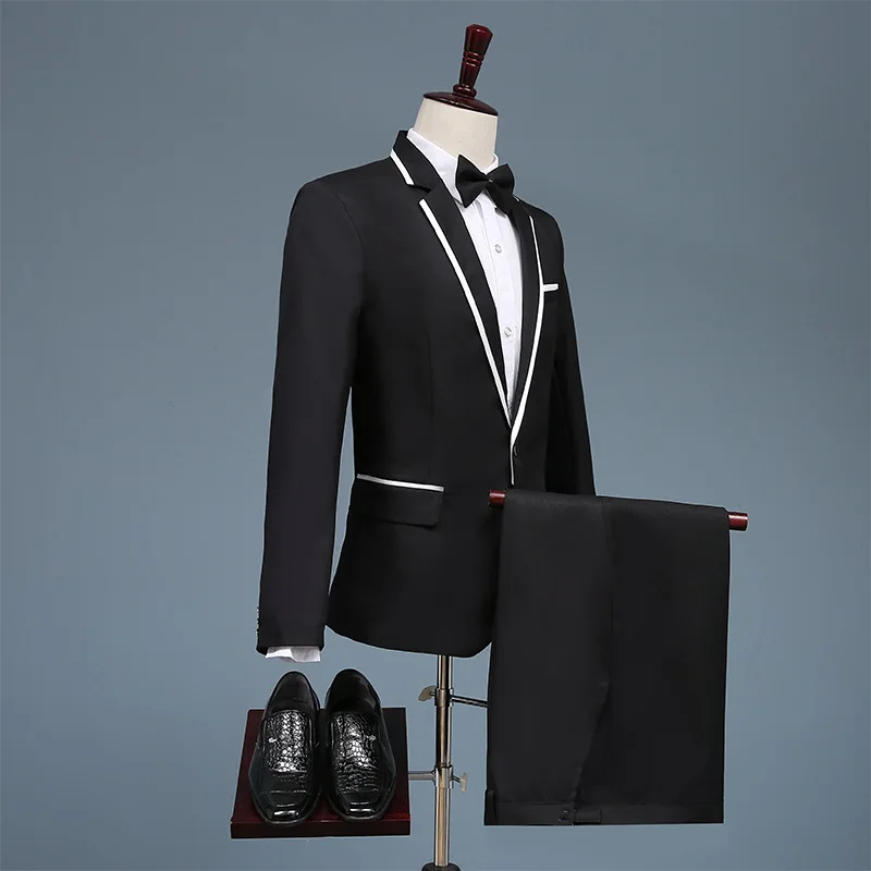 2022 однотонные мужские костюмы с логотипом под заказ модный смокинг из двух