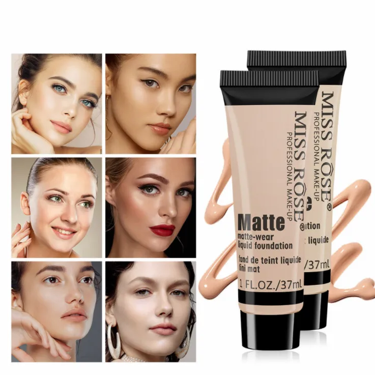 

Sdotter MISS ROSE Base Matte Liquid Foundation Makeup Waterproof Concealer Nutritious Waterproof Foundation Foundation Acne Cove