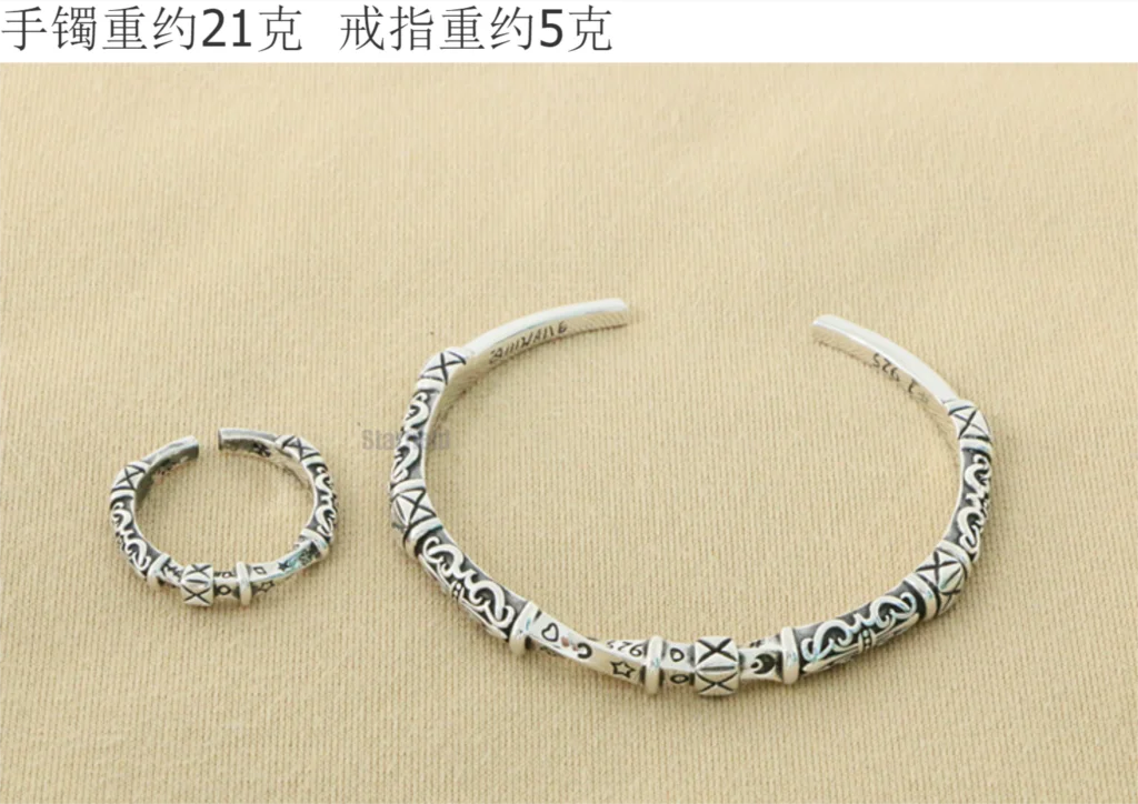 

Новый европейский и американский граффити из ротанга для влюбленных, серебряные украшения, простой мужской браслет-кольцо, гарантированное 100% чистое серебро 925 пробы