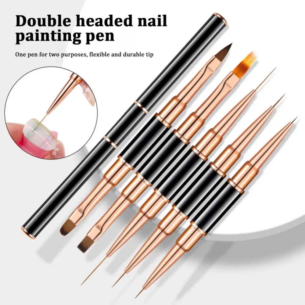 

Nail Enhancement Double Head Brush Set Multiple Brushes Written-washed Nail Art Brush With Pen Cover Light Therapy Halo Dye 2pcs