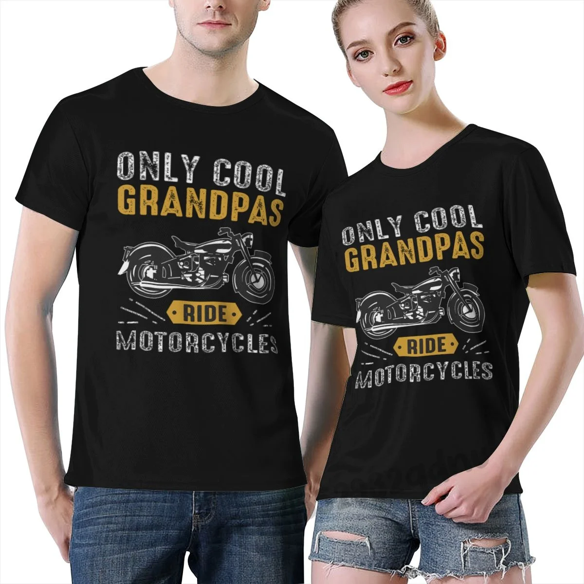 

New Men 2022 Brand Clothing Tees Casual UNISEX T-SHIRT Only Cool Grandpas Ride Motorcycles Pixel T-Shirt