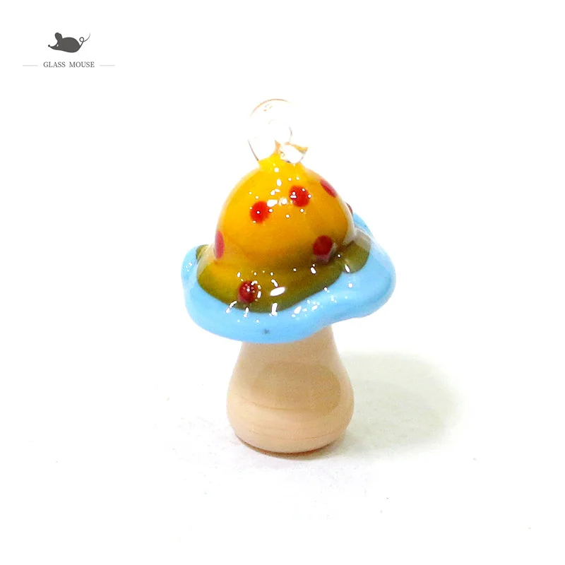 

2Pcs Cute Mini Mushroom Glass Pendant Charm Fashion Creative Woman Jewelry for DIY Necklace Bracelet Earring Making Accessories