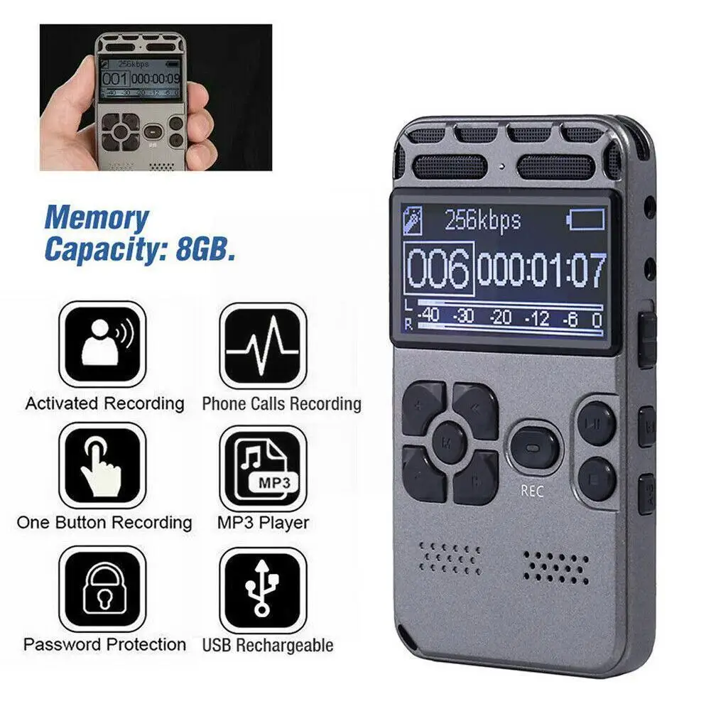 

Портативный цифровой аудио-диктофон, Mp3 рекордер, ручка Wav 50m, шум, 64 ГБ, записывающий плеер Au Z7c9