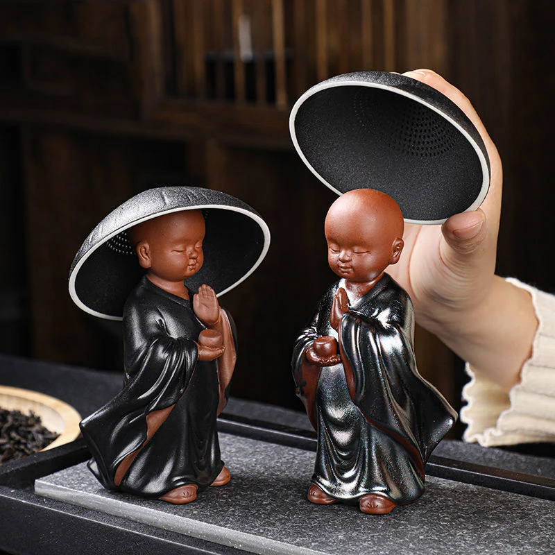 

Tea Pet Little Monk Statue With Strainer Filter Hat Tea Set Accessories Kung Fu Ceramic Figurines Teapet Zen Ceremony Figure