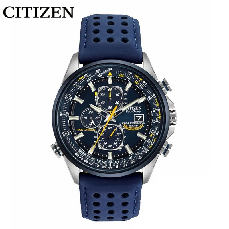 Фото Часы CITIZEN Blue Angel I Generation Мужские кварцевые, с радио и ночным светом, С небесным Орлом и голубым ангелом, бриллиантовые, с кинетической энергией, AT8020 №2