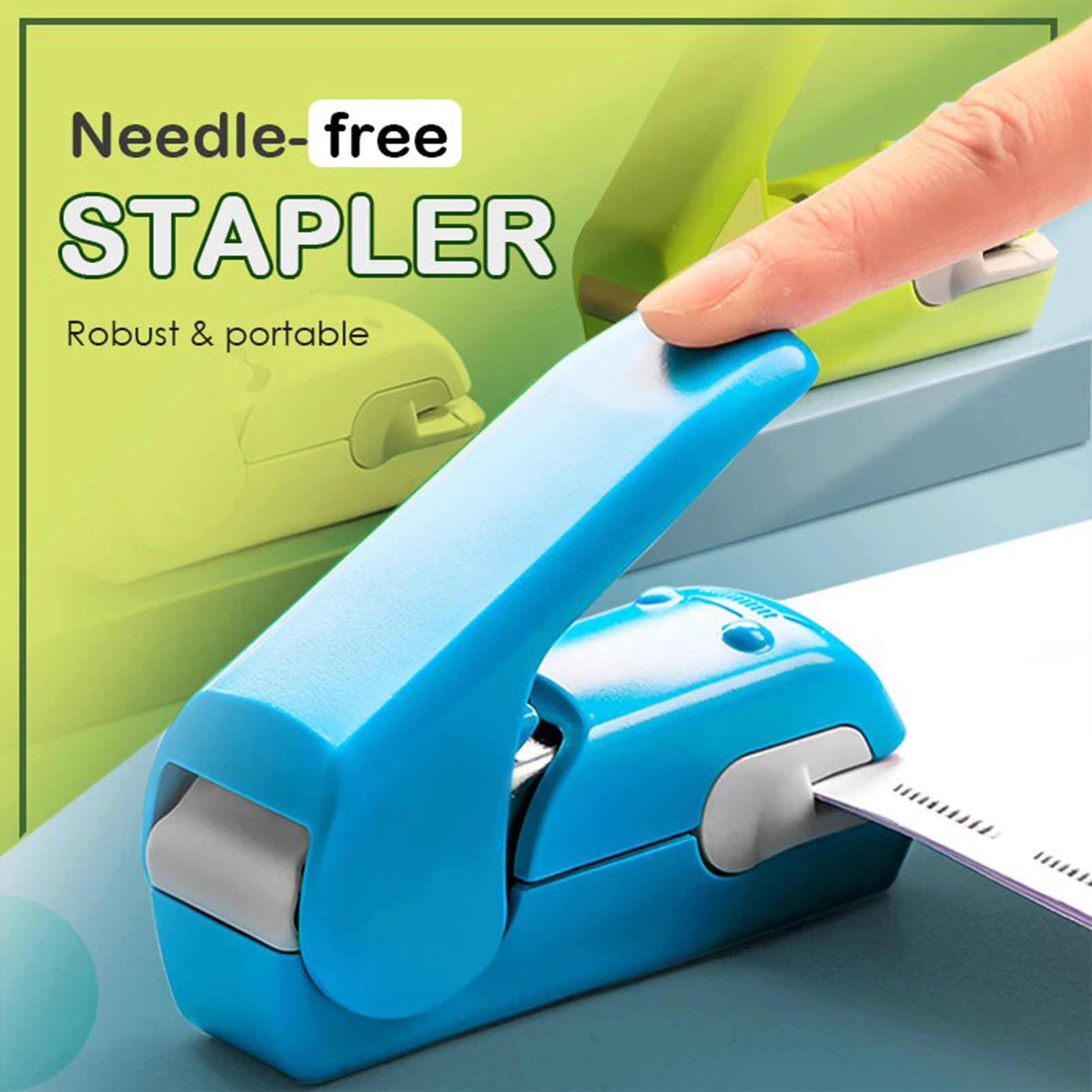 Staple Free Stapler Time Saving Effortless Needle Free Handhled Stapler Mini Portable Stapler with Staples Remover степлер