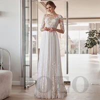 elegant wedding dress buttons exquisite appliques o neck a line tulle sweetheart glitter gown vestido de novia for women