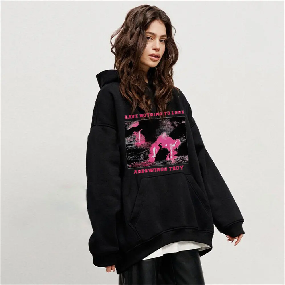 

2023 Fashion Men HipHop Hoodie Y2K Harajuku Shadow Graphic Print Punk Gothic Sweatshirt Streetwear Loose Hooded Pullover Hoodie