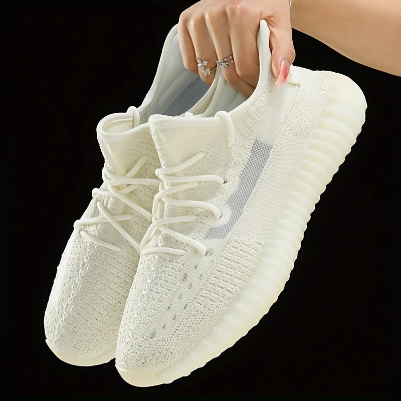 

Men's Trendy Knitted Breathable Lightweight Shock-Absorbing Comfy Running Shoes, Spring And Summer