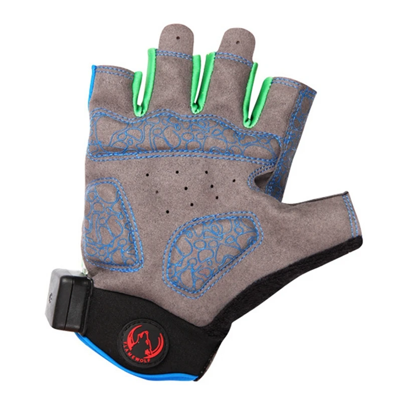 

LED Glowing Half Finger Cycling Gloves Outdoor Sport Anti-Slip MTB Mitten Reflection Dazzle Motorcycle Gloves