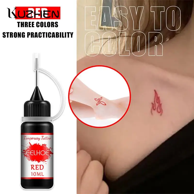 

1pcs 10ml Temporary Tattoo Liquid Body Painting Ink Liquid Tattoo Paste Black Brown Red Tattoo Ink