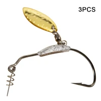 underspin swimbait hooks jig heads twist lock spring hooks 3 pcspack weighted swimbait hooks with blades attachment