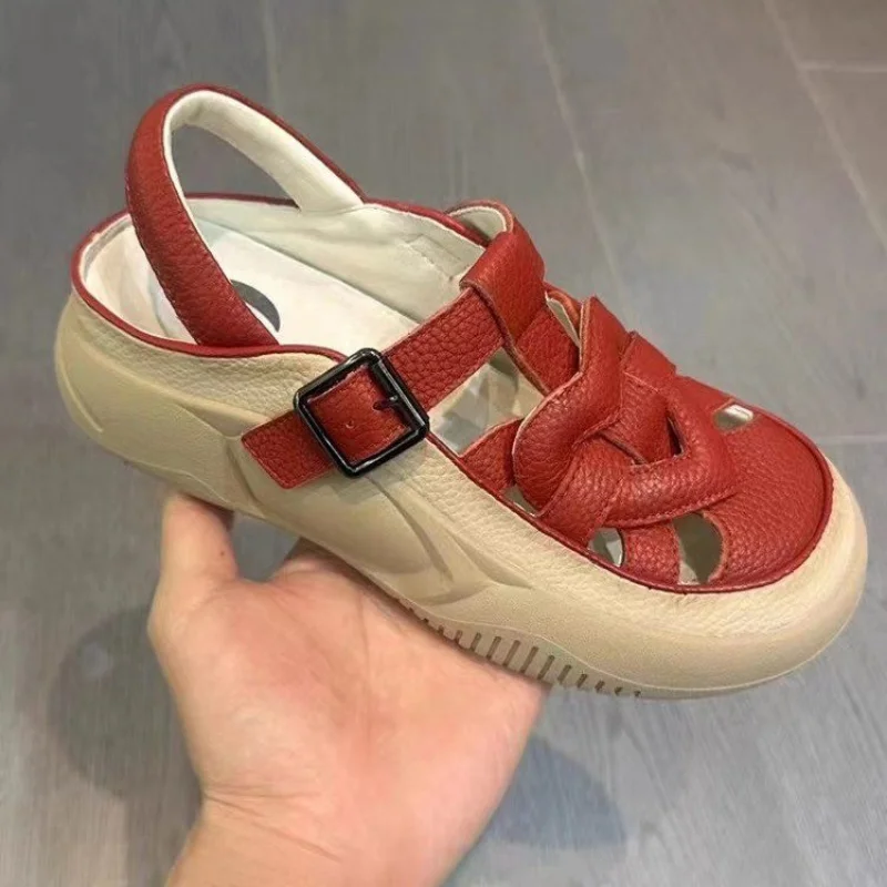 New Women's Sports Shoes 2023 Summer Breathable Light Flat Women's Sandals Roman Closed Toe Wedge Platform Ladies Casual Sandals