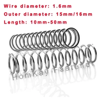 510 pcs 304 stainless steel compression spring wd 1 6mmod 15mm16mmlength 10mm 50mm release pressure spring