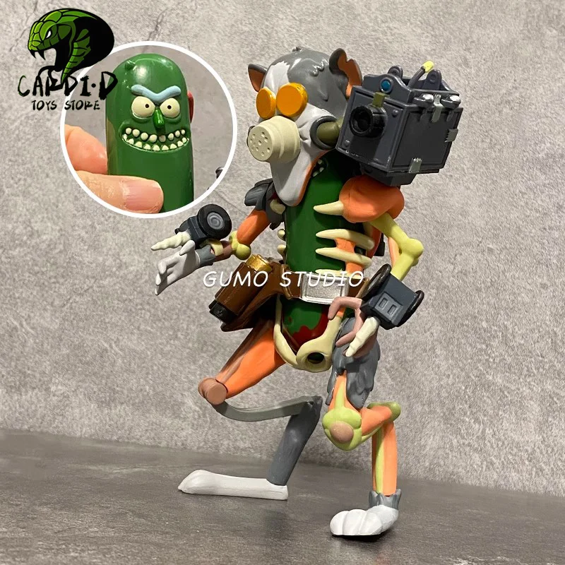 

Rick And Morty Figure Croc Charms Sour Cucumber Grandpa Action Figures Rat Figurine Doll Birthday Gift Desktop Pendant Boy Toys