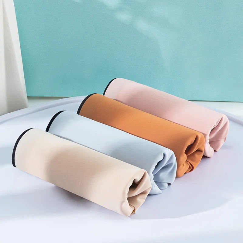 

Soft Ice Silk Panties for Women Solid Color Seamless Underpants Female Mid Rise Pantys Sexy Lingerie Breathable Briefs for Girls