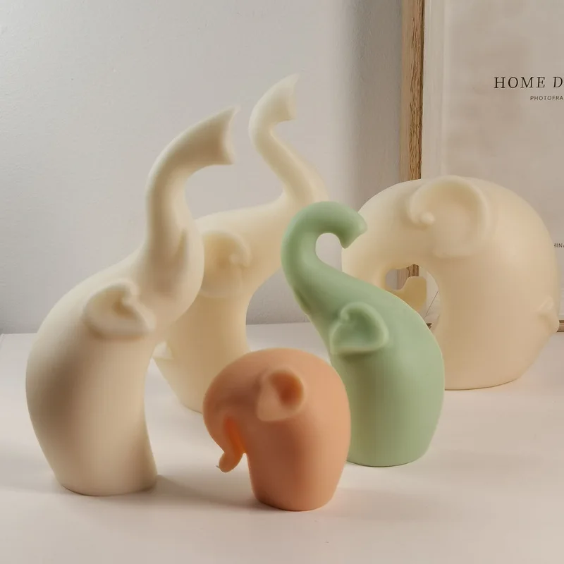

Animals Silicone Molds Elephant Scented Candle Mold DIY Gypsum Handmade Soap Diffuser Stone Ornament Candle Making Supplies