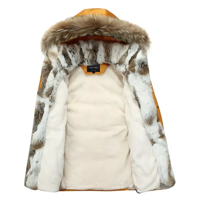 2022New jacket men high quality Men's long down coat Fashion big hair collar Thicker warmth Hooded leisure park jacket 4XL 5