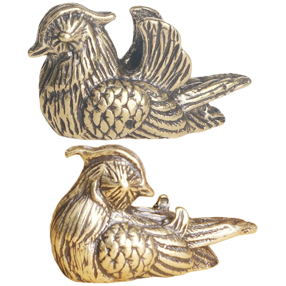 

De Wedding Couple Sculpture Golden Mandarin Duck Decorate Mandarin Duck Figurine Brass Romantic Figurine Lovers