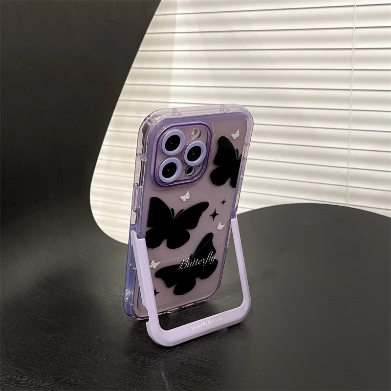 

Invisible Bracket Fresh Butterfly Phone Case Cover for IPhone 11 12 13 14 Pro Max Shockproof Cases for IPhone 14 Pro Max Case
